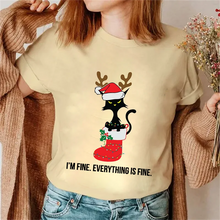 Load image into Gallery viewer, Its Fine I&#39;m Fine Everything Is Fine Christmas Reindeer Cat