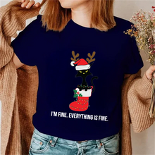 Load image into Gallery viewer, Its Fine I&#39;m Fine Everything Is Fine Christmas Reindeer Cat